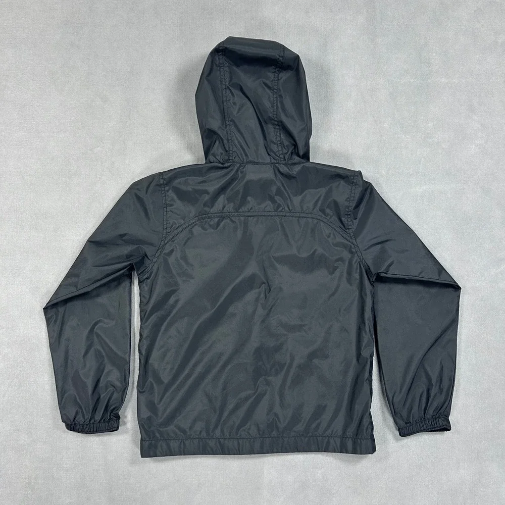 Columbia Boy's Glennaker Rain Jacket Size Small 8 Black Lightweight Hooded Zip